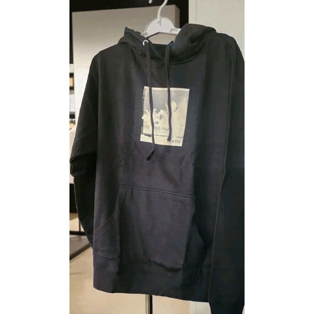 New Smith Men Black Sweater Hoodie Breaker Pullover Long Sleeve Medium D25 NWT